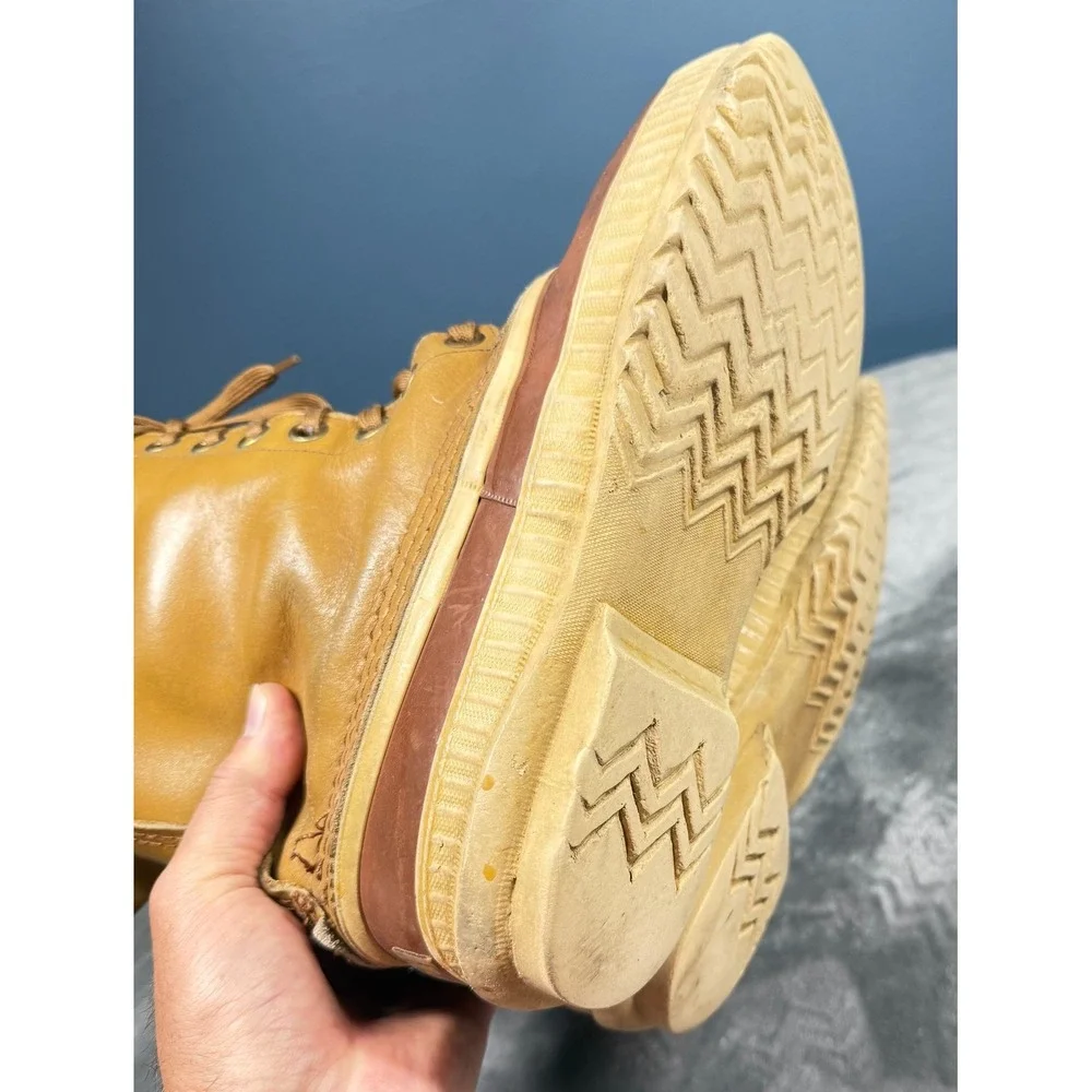 Sorel Duck Boots Mens 10.5 Tan Leather Rubber Snow Winter Lace Up